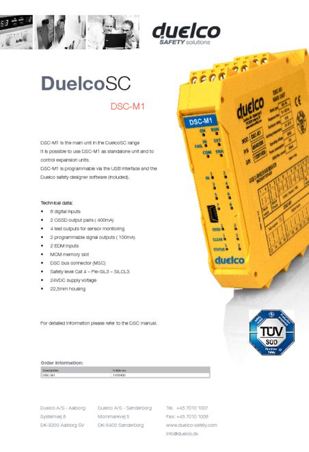 Duelco DSC-M1 data sheet