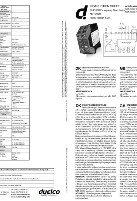 Duelco NST-2009 manual