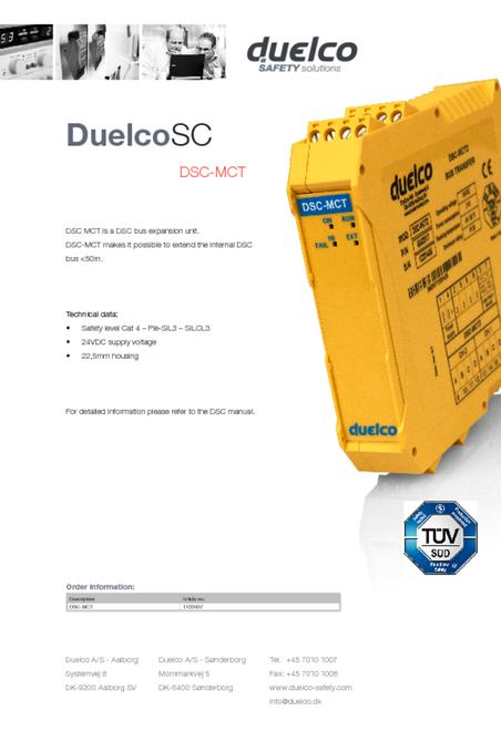 Duelco DSC-MCT data sheet