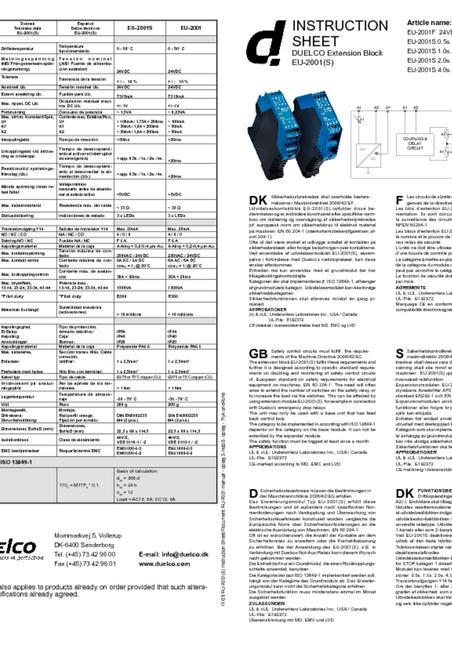 Duelco NST-2001 manual